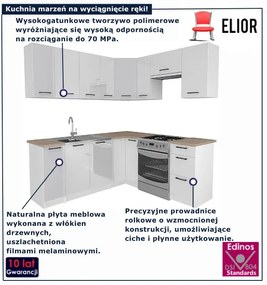 Narożny komplet mebli kuchennych biały połysk T0-P95