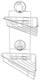 Narożna samoprzylepna metalowa półka łazienkowa w kolorze srebra Bestlock Bath – Compactor