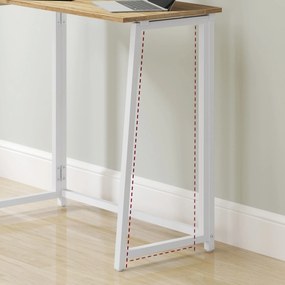 Zestaw do biura – składany stół ZARIMO 80×40 cm biały + krzesło biurowe AVOLA VELVET różowe