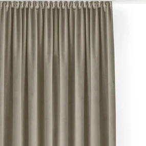Beżowa aksamitna zasłona częściowo zaciemniająca (dimout) 530x300 cm Velto – Filumi