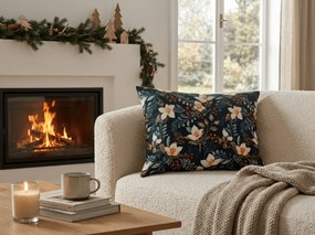 Poszewka na poduszkę z mikrofibry WINTER MAGNOLIA 50x70 cm, kolorowa