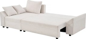 Narożnik rozkładany i odwracalny "Vaugirard II" w tkaninie teksturowanej – 3 miejsca – beżowy