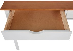 Biało-brązowe biurko z drewna sosnowego Støraa Gava, dł. 100 cm