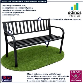 Czarna ławka do ogrodu z metalu B6-D36