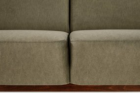 Sofa MILANO 3S oliwkowa/orzech trzyosobowa HALMAR