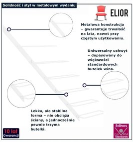 Biały metalowy regał na wino D4-G88