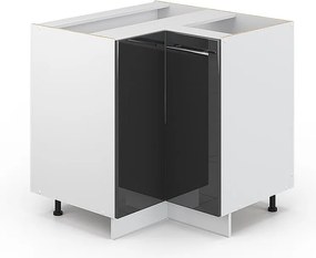 Szafka narożna antracyt wysoki połysk 80.5x51.6x82 fame-line