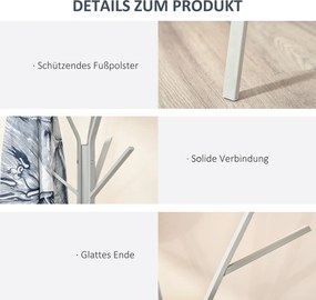 HOMCOM Stojak na Ubrania Metalowy Biały 45x45x180cm Wieszak do Garderoby Przedpokoju | Aosom PL