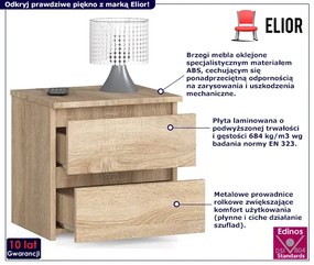 Niska szafka nocna z szufladami dąb sonoma - Terik 3X