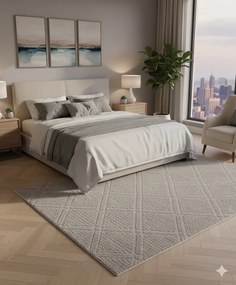 Dywan nowoczesny 3D Arc Romby szary 100 cm x 200 cm