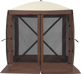 Namiot SucceBuy Pawilonowy Namiot SucceBuy, 4-Stronny, Chroniący Przed Słońcem, z Panelami Prywatności i Oknami, 1,8 x 1,8 M z Moskitierą, Brązowy