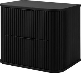 Szafka łazienkowa, matowa czerń, uchwyt czarny, 41,5 x 60 x 51,7 cm