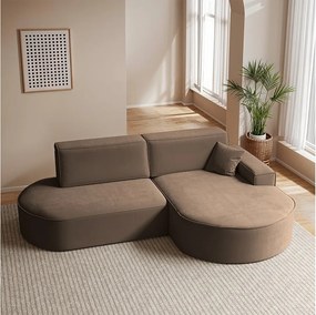 Narożnik Modena Pro, tkanina Salvador, Ciemnobrązowy, Prawy