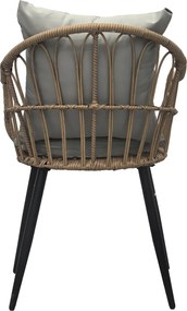 Autronic Krzesło ogrodowe, metal, polyratan, naturalny, AZ-F1406 NAT