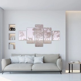 Obraz - Lasek, jednokolorowy (125x70 cm)