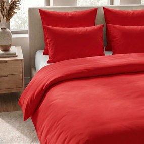 Kvalitex Pościel bawełniana czerwona, 220 x 200 cm, 2 szt. 70 x 90 cm, 220 x 200 cm, 2 szt. 70 x 90 cm