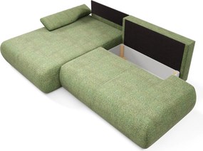 Masseno Narożnik DELTA z funkcją spania i pojemnikiem na pościel Narozniki L, Rozkładana sofa - Zielony, PUENTE 34