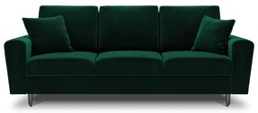 Zielona aksamitna rozkładana/ze schowkiem sofa 235 cm Kyoto – Cosmopolitan Design