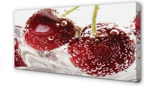 Fotoobraz na płótnie Czereśnie w Kroplach Wody