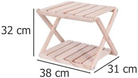 Taboret drewniany podwójny, 38 x 31 x 32 cm, stołek