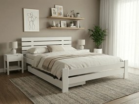 Łóżko PARIS podwyższone 140 x 200 cm, białe Stelaż: Ze stelażem listwowym rolowanym elastycznym, Materac: Materac Sommera