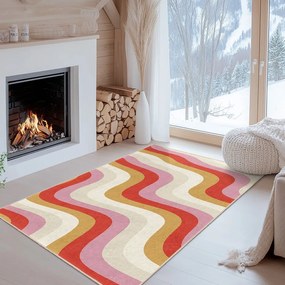 Żółto-różowy chodnik odpowiedni do prania 80x200 cm Creamy Raspberry Swirl – Mila Home