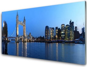 Panel Szklany do Kuchni Podświetlony Most Miejski