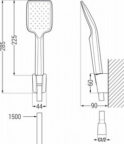 Mexen Sabre R62 bateria wannowa z zestawem prysznicowym, czarna - 7213R62-70