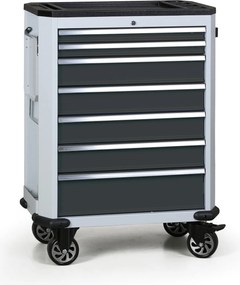 Wózek warsztatowy mobilny na narzędzia EXPERT, 7 szuflad, grafitowy