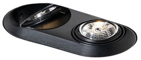 Okrągły podtynkowy reflektor czarny GU10 70 mm 2-punktowy - Hubs Nowoczesny Oswietlenie wewnetrzne
