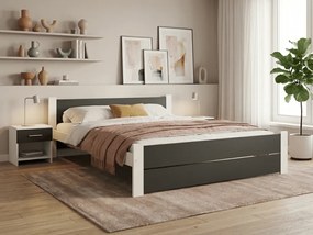 Łóżko IKAROS DOUBLE 120 x 200 cm, antracyt/biały Stelaż: Ze stelażem listwowym rolowanym, Materac: Materac Sommera 18 cm