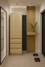 Szafa jednodrzwiowa z szufladami i półkami dąb sonoma K2-G23