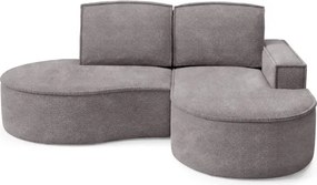 Narożnik MOLLY Prawostronny bez funkcji spania, wolnostojący tkanina ABRIAMO 07 Szary