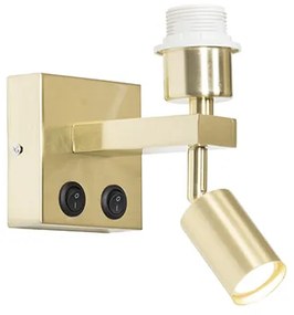 Nowoczesna mosiężna lampa ścienna z lampką do czytania - Brescia Nowoczesny Oswietlenie wewnetrzne