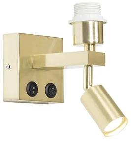 Nowoczesna mosiężna lampa ścienna z lampką do czytania - Brescia Nowoczesny Oswietlenie wewnetrzne
