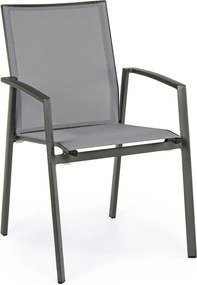 Zestaw 4 krzeseł ogrodowych z textilene i aluminium antracytowego - ZARAGOZA