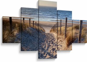 Obraz - Droga na plażę Morza Północnego, Holandia (125x70 cm)