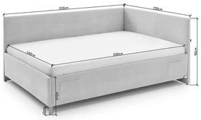 Beżowe narożne łóżko dziecięce ze schowkiem 140x200 cm Cool – Meise Möbel