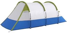 Namiot kempingowy Outsunny dla 3 osób, z hakiem na latarnię, trzema wejściami, wodoodporny, zielony