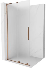 Mexen Velar L ścianka prysznicowa rozsuwana Walk-in 90 x 200 cm, szron 8 mm, różowe złoto - 871-090-003-33-60