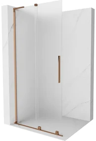 Mexen Velar L ścianka prysznicowa rozsuwana Walk-in 90 x 200 cm, szron 8 mm, różowe złoto - 871-090-003-33-60