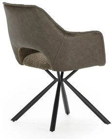 Zielone tapicerowane fotele jadalniane zestaw z podłokietnikami 2 szt. Mariel – Marckeric