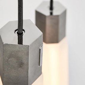 Szara lampa wisząca ze ściemniaczem ø 6 cm Basalt – tala