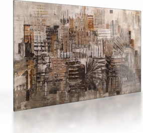 Obraz na szkle - Abstrakcja w odcieniach brązu (70x50 cm)