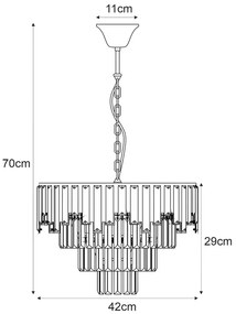 Złoty kryształowy żyrandol glamour - S878-Comas