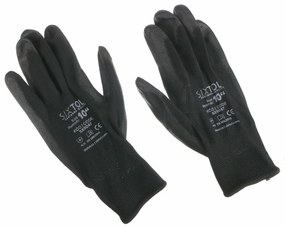 Rękawice robocze Sixtol GLOVE PE-PU 10 czarne,rozmiar 10"