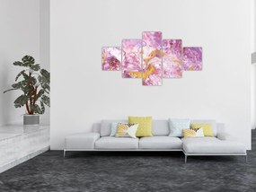 Obraz - Różwa abstrakcja (125x70 cm)