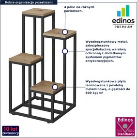 Kwietnik stojak na kwiaty metalowy dąb artisan S0-T05