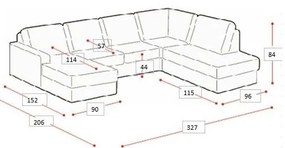 Ciemnoszary narożnik (prawostronny/w kształcie litery U) Hero – Scandic