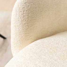 Krzesło Tapicerowane Obrotowe ALVARO Kremowe Boucle Nowoczesne